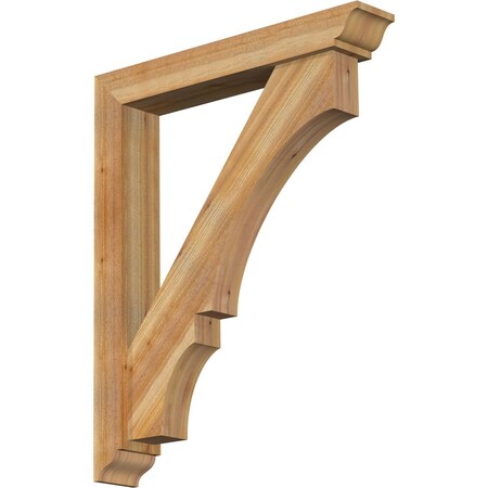 Ekena Millwork Balboa Traditional Rough Sawn Bracket w/ Offset Brace, Western Red Cedar, 6"W x 36"D x 44"H BKT0604X36X44BOA01RWR